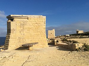 Towers and pillboxes in Marsascala