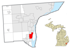 Location within Wayne County