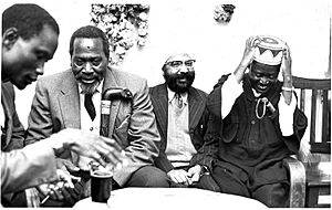 Achieng Oneko-Jomo Kenyatta-Makhan Singh-Oginga Odinga-1961-