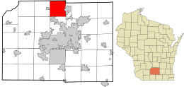 Location in Dane County and the state of Wisconsin.