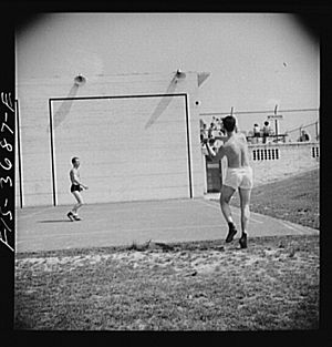 Handball courts behind the swimming pool8d21119v