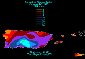 Isabel 1985 Puerto Rico rainfall