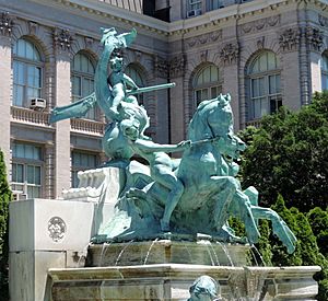 Library fountain NYBG sun jeh