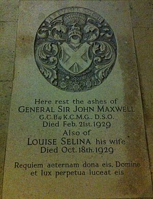 Memorial to General Sir John Maxwell in York Minster