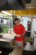 RJ Stretching Tara's Fried Dough