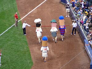 Sausage race finish line