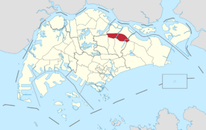 Location of Sengkang in Singapore