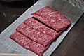 Sliced Matsusaka wagyu beef