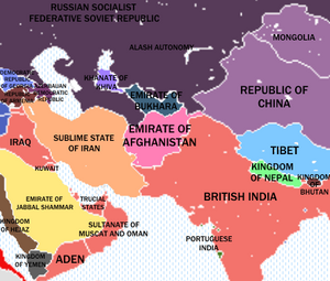 1919 Afghanistan map