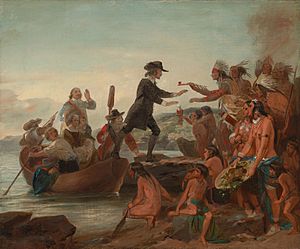 Alonzo Chappel - The Landing of Roger Williams in 1636 - 43.003 - Rhode Island School of Design Museum