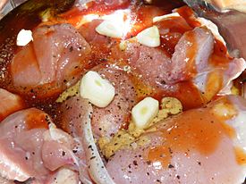 Chicken thighs in marinade