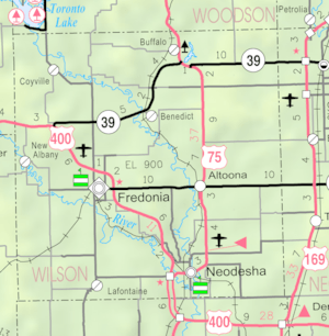 KDOT map of Wilson County (legend)