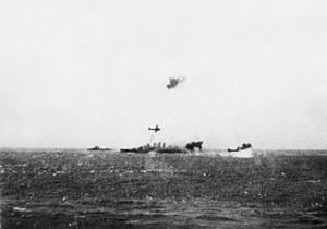 TG17.3 and HMAS Australia under attack Coral Sea