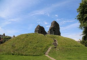 Christchurch Castle keep and mound