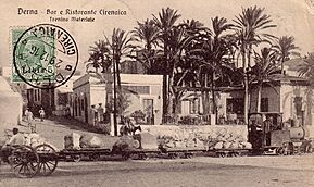 Derna - Bar e Ristorante Cirenaica - Trenio Materiale (stamped on 29 Dec 1916)