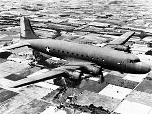 Douglas C-54 Skymaster in flight, circa in 1943