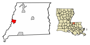 Location of Jackson in East Feliciana Parish, Louisiana.