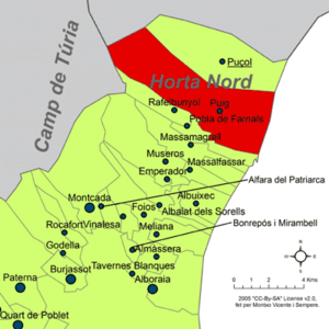 Location of El Puig in Horta Nord.