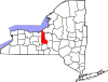 State map highlighting Cayuga County