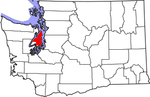 Map of Washington highlighting Kitsap County