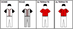 An illustration showing baseball uniforms