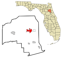 Location in Putnam County and the state of Florida