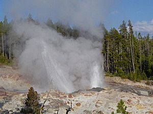 Steamboat Geyser at Norris Geyser Basin in Yellowstone-750px