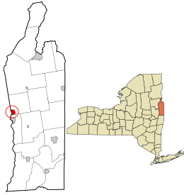 Location in Washington County and the state of New York.