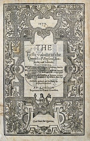 1577 printing of Holinshed's Chronicles