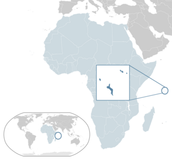 Location of  Seychelles  (dark blue)– in Africa  (light blue & dark grey)– in the African Union  (light blue)