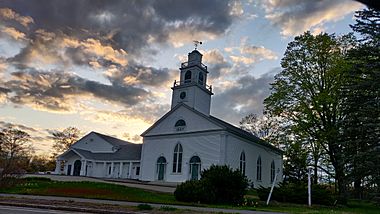 Londonderry Presbyterian Church at sunset