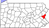 State map highlighting Northampton County