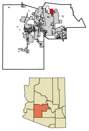 Location of Cave Creek in Maricopa County, Arizona