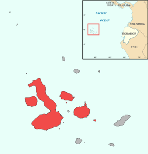 Microlophus albemarlensis sensu lato distribution.svg