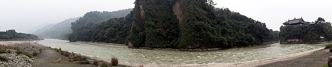 Panorama of Inner Stream of Dujiangyan Irrigation System