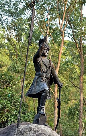 Prithibinarayan shah statue Devighat