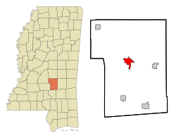 Location of Raleigh, Mississippi