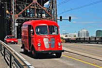 1958 International Metro Van in Portland in 2012, front