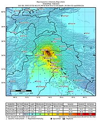 2005 Kashmir earthquake shakemap