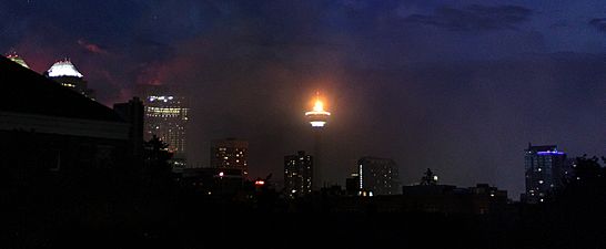 Calgary Tower - With flame lit. Canada Day at dusk, 2012