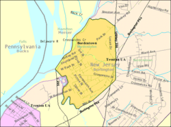 Census Bureau map of Bordentown, New Jersey