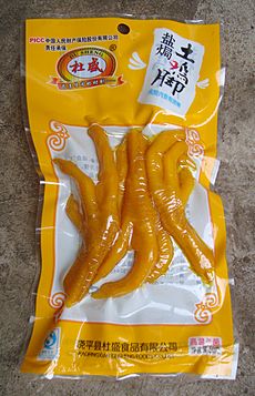 Chicken feet packaged