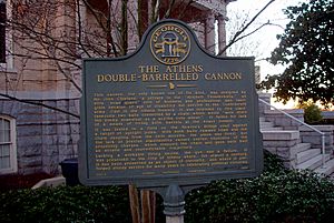 Doublebarreledcannonathensgeorgia-plaque