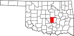 State map highlighting Pottawatomie County