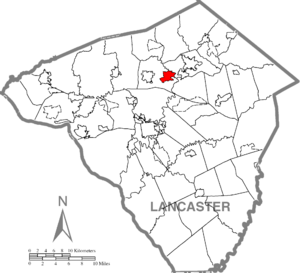 Location of Rothsville in Lancaster County, Pennsylvania