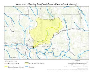 Watershed of Bentley Run (South Branch French Creek tributary)