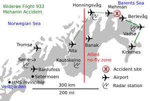 Widerøe Fligh 933 map