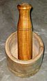 Wooden mortar and pestle