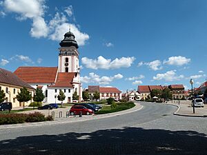 T. G. Masaryka Square with the Church of Saint Matthew