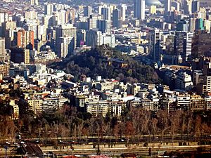 Cerro Santa Lucía desde el Cerro San Cristóbal